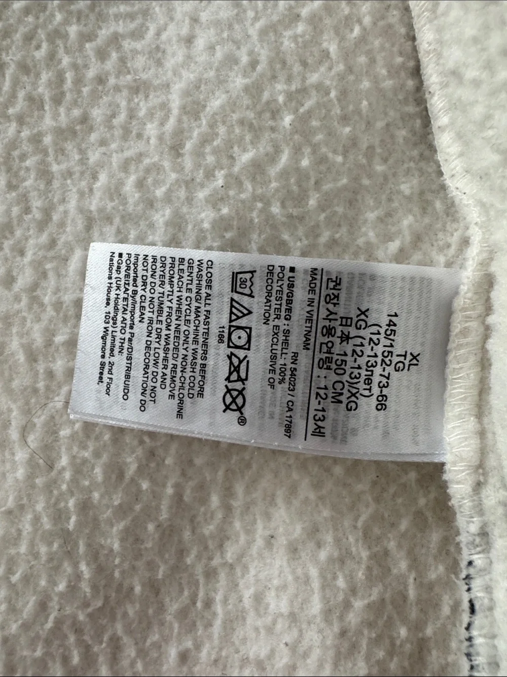 GAP Cream Sherpa Jacket with Navy Chest Pocket